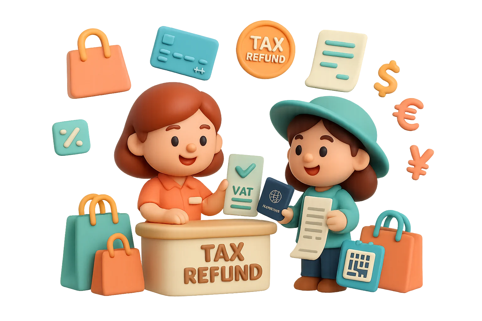 Shopping English lessons for price questions and tax refunds
